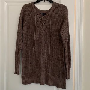 AE lace up sweater